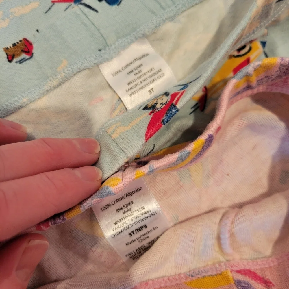 Wonder Nation 2 Piece Long Sleeve Pajama Bundle Airplanes Rainbows Size 3T